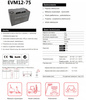 Akumulator ENERBLOCK 12V 75AH EVM12-75 AGM Traction