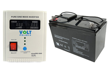 Zestaw Awaryjnego Zasilania Pieca CO Przetwornica 500E + Akumulator 100A VOLT POLSKA