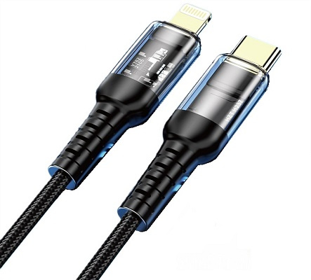 Kabel USB C LIGHTNING Apple IPHONE Szybki 30W 1M Z Diodą Uruchom