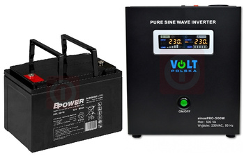 Przetwornica sinusPRO-500 W 12V 500VA + akumulator BCL 80Ah AGM