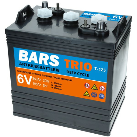 Akumulator Bars TRIO Deep Cycle 6V 240Ah Dual Terminal Trojan (T125) Bars MON225