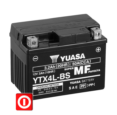 YUASA YT4L-BS YTX4L-BS 3.2Ah 50A Skuter AGM