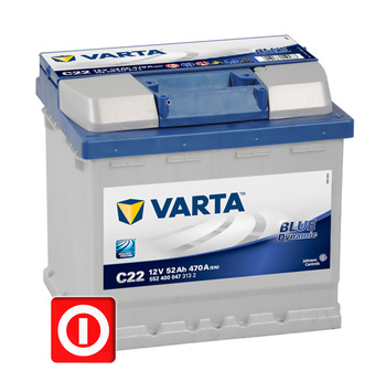 AKUMULATOR VARTA BLUE 52Ah 470A P+
