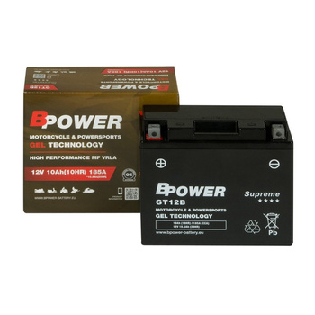 Akumulator Wzmocniony Bpower GEL GT12B (YT12B-BS)  10Ah 185A