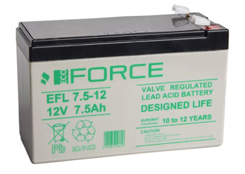 AKUMULATOR ECO-FORCE EFL7,5-12 T2 7,5Ah 12V K5 AGM Praca BUFOROWA