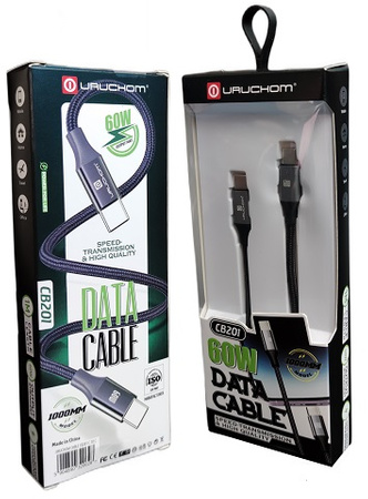 Kabel USB C - USB C Szybki 60W 1M czarny Uruchom