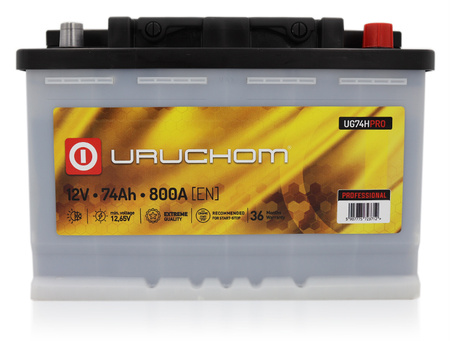 Akumulator Uruchom PROFESSIONAL 74Ah 800A UG74HPRO