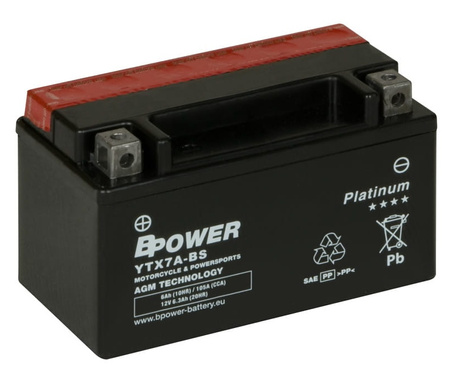 Akumulator Bpower YTX7A-BS 6Ah 105A YTX7A AGM