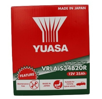 Akumulator YUASA VRLA HJ-S34B20R 35Ah 272A L+ Yaris hybrid AGM