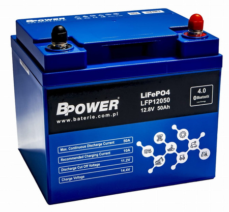  Akumulator BPOWER LiFePO4 LFP12050 50Ah 12,8V (198x166x170)