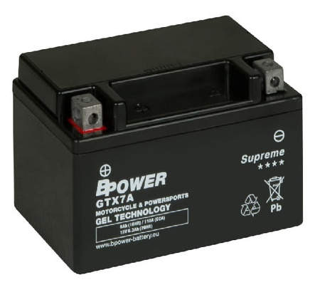 AKUMULATOR ŻELOWY 12V 6Ah BPower GTX7A 6Ah 110A YTX7A