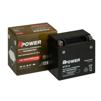 Akumulator Wzmocniony Bpower GEL GTX14 (YTX14-BS)  12Ah 210A