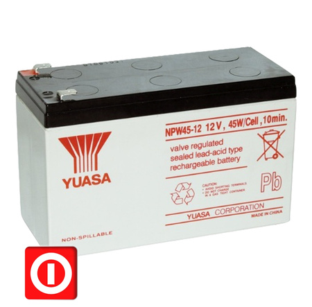 AKUMULATOR YUASA NPW45-12 AGM 12V 8,5Ah UPS BUFOR