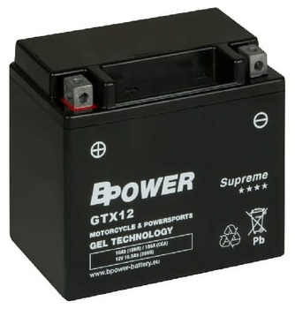 Akumulator Wzmocniony Bpower GEL GTX12 (YTX12-BS)  10Ah 185A
