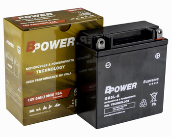 Akumulator YB5L-B żelowy Bpower GB5L-B GOTOWY DO SKUTERA QUADA ZABAWKI