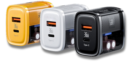 Szybka Ładowarka sieciowa 36W USB C USB A Power Delivery 3.0 Czarna Uruchom