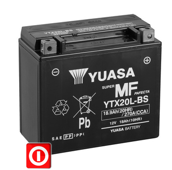 YUASA YTX20L-BS 18.9Ah 270A Harley YFM
