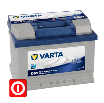AKUMULATOR VARTA BLUE 60Ah 540A P+