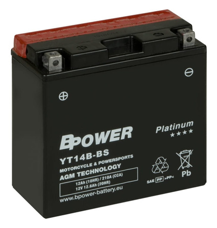 Akumulator Bpower YT14B-BS 12Ah 210A AGM YT14B