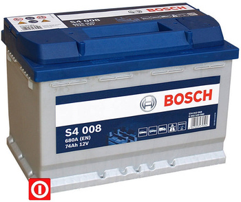 AKUMULATOR BOSCH SILVER S4 74Ah 680A P+