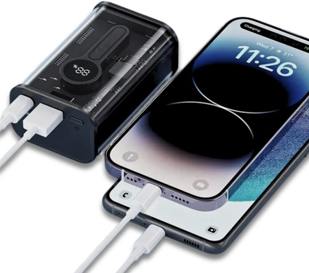 POWERBANK 10000mAh 22.5W QC3.0 QC4.0 PD3.0 USB1 USB-C Czarny