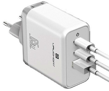 Szybka Ładowarka sieciowa zasilacz 65W 2x USB C USB A PD 3.0 Uruchom