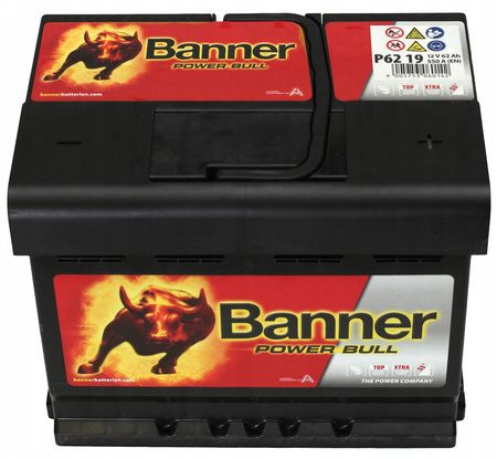 Akumulator Banner Power Bull 62Ah 550A P+ P6219