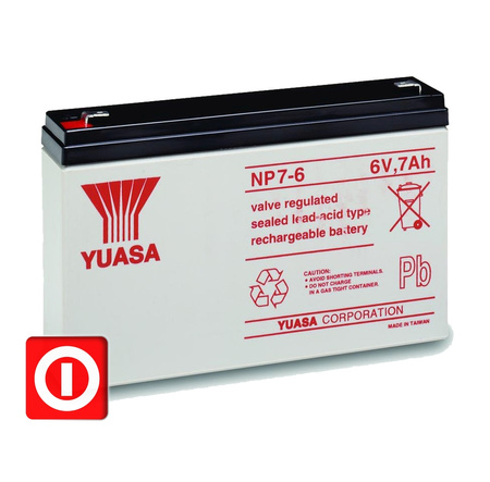 AKUMULATOR YUASA NP7-6 7Ah 6V Bufor UPS