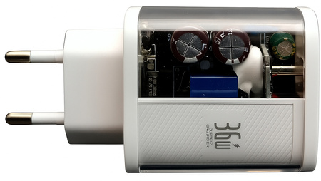 Szybka Ładowarka sieciowa 36W USB C USB A Power Delivery 3.0 Biała Uruchom