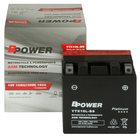 Akumulator Bpower YTX10L-BS 10Ah 160A AGM YTX10L