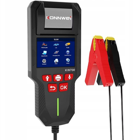 KONNWEI KW700 TESTER AKUMULATORÓW 24V 12V z drukarką