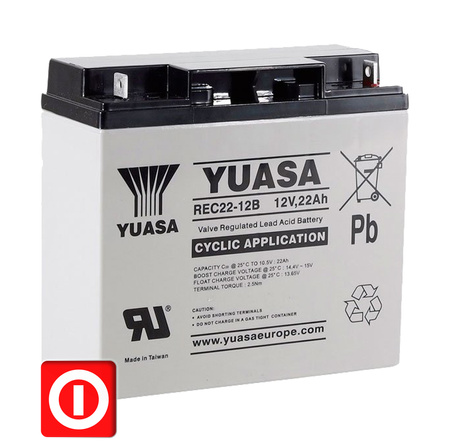 AKUMULATOR YUASA REC22-12 12V 22Ah UPS