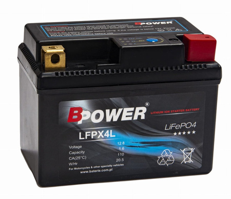 Akumulator YTX4L 1.6Ah 110A Litowy BPower LFPX4L 12V YTX4L