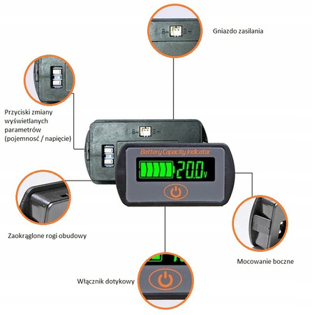 WYŚWIETLACZ LCD NAŁADOWANIA akumulatora LY7S