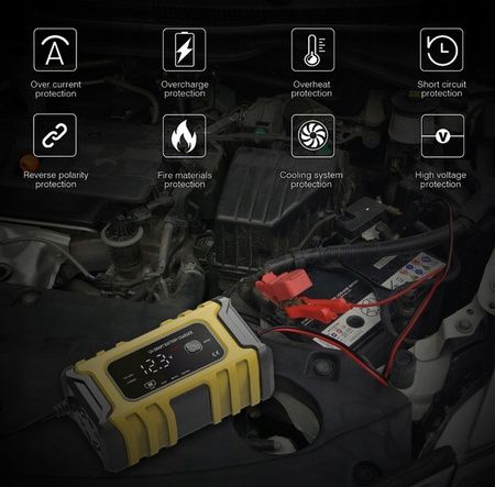 Prostownik Foxsur cyfrowy 12V 6A