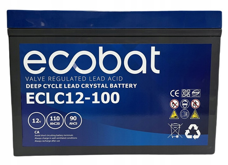 Akumulator ECOBAT ECLC 12-100 12V 110AH AGM DEEP CYCLE LEAD CRYSTAL BATTERY