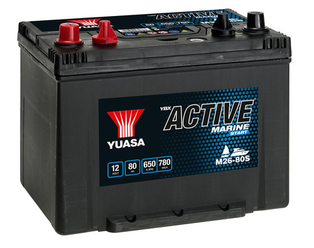 AKUMULATOR YUASA ACTIVE MARINE START 80 Ah 600A DO ŁODZI