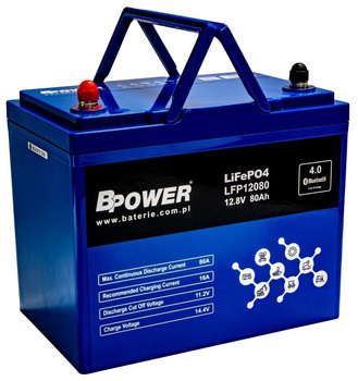 Akumulator BPOWER LiFePO4 LFP12080 80Ah 12,8V (258x166x215)