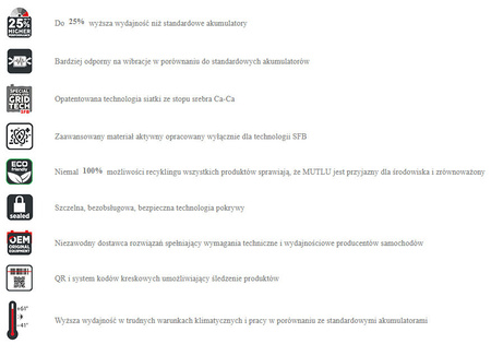 Akumulator Mutlu SFB SERIES 3 100Ah 00A M100SFB