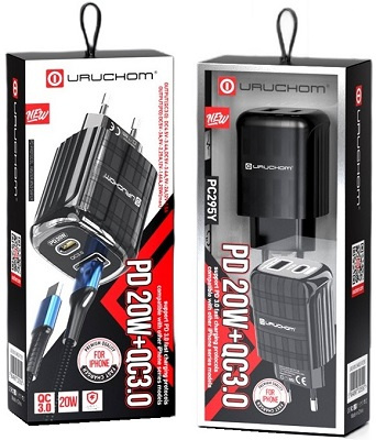 Szybka Ładowarka sieciowa zasilacz 20W 1x USB C USB A Power Delivery 3.0