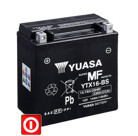 AKUMULATOR YUASA YTX16-BS 14.7Ah 230A VZR ZR