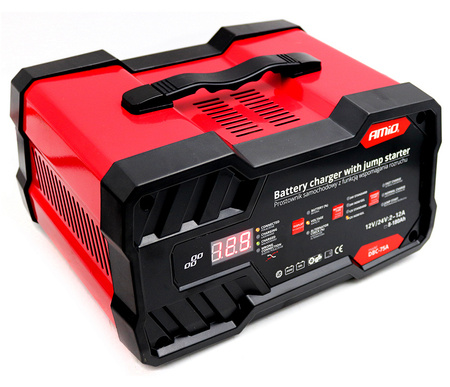 Amio DBC-75A Ładowarka, prostownik 12V/24V 12A z funkcją rozruchu 75A