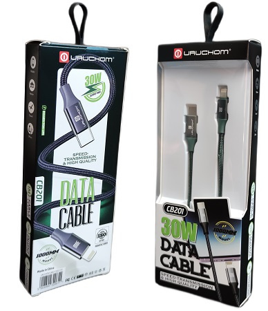 Kabel USB C LIGHTNING Apple IPHONE Szybki 30W 1M zielony Uruchom