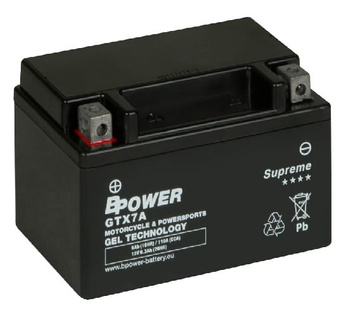 AKUMULATOR ŻELOWY 12V 6Ah BPower GTX7A 6Ah 110A YTX7A