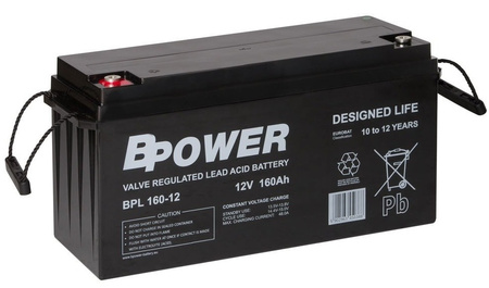 AKUMULATOR Bpower BPL 160-12 160Ah  12V AGM Praca BUFOROWA NA ZAMÓWIENIE