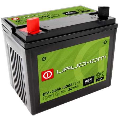 Akumulator Uruchom 12V 28Ah 300A 896 AGM L+ do kosiarki traktorka U19-LM