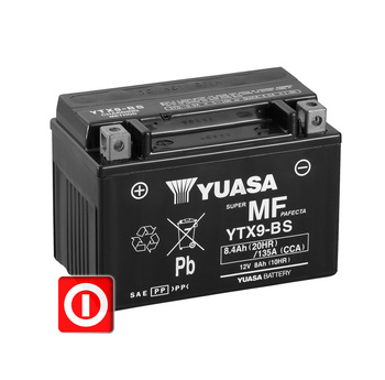 AKUMULATOR YUASA YTX9-BS 12V 8.4Ah 135A
