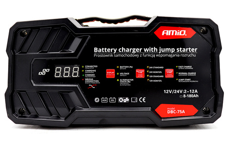 Amio DBC-75A Ładowarka, prostownik 12V/24V 12A z funkcją rozruchu 75A