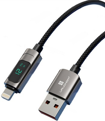 Kabel USB LIGHTNING Apple IPHONE Szybki 12W Z WYŚWIETLACZEM 1M Uruchom