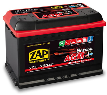 Akumulator ZAP Special 70Ah 760A AGM